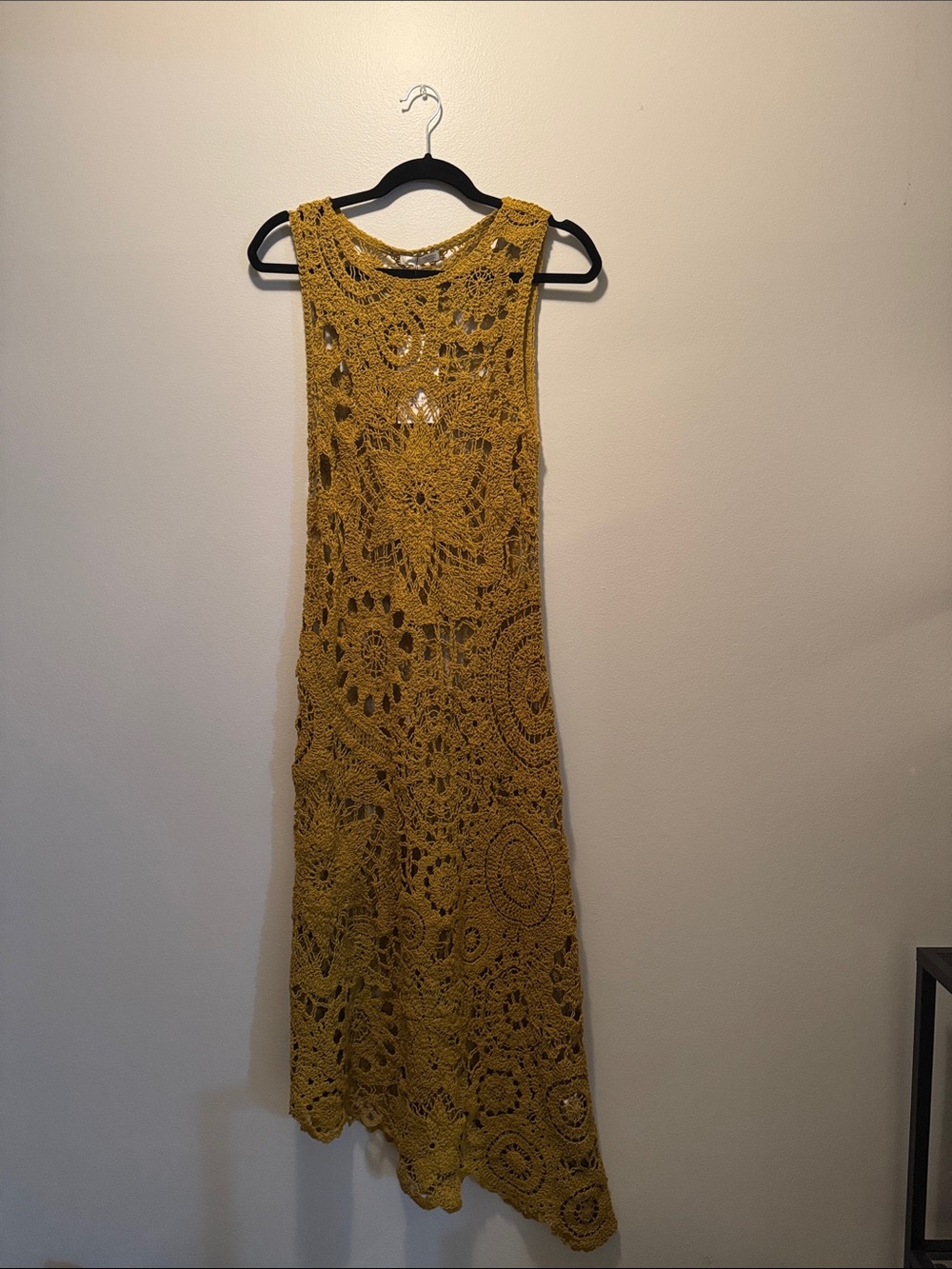 Zara Mustard Crochet Maxi Dress